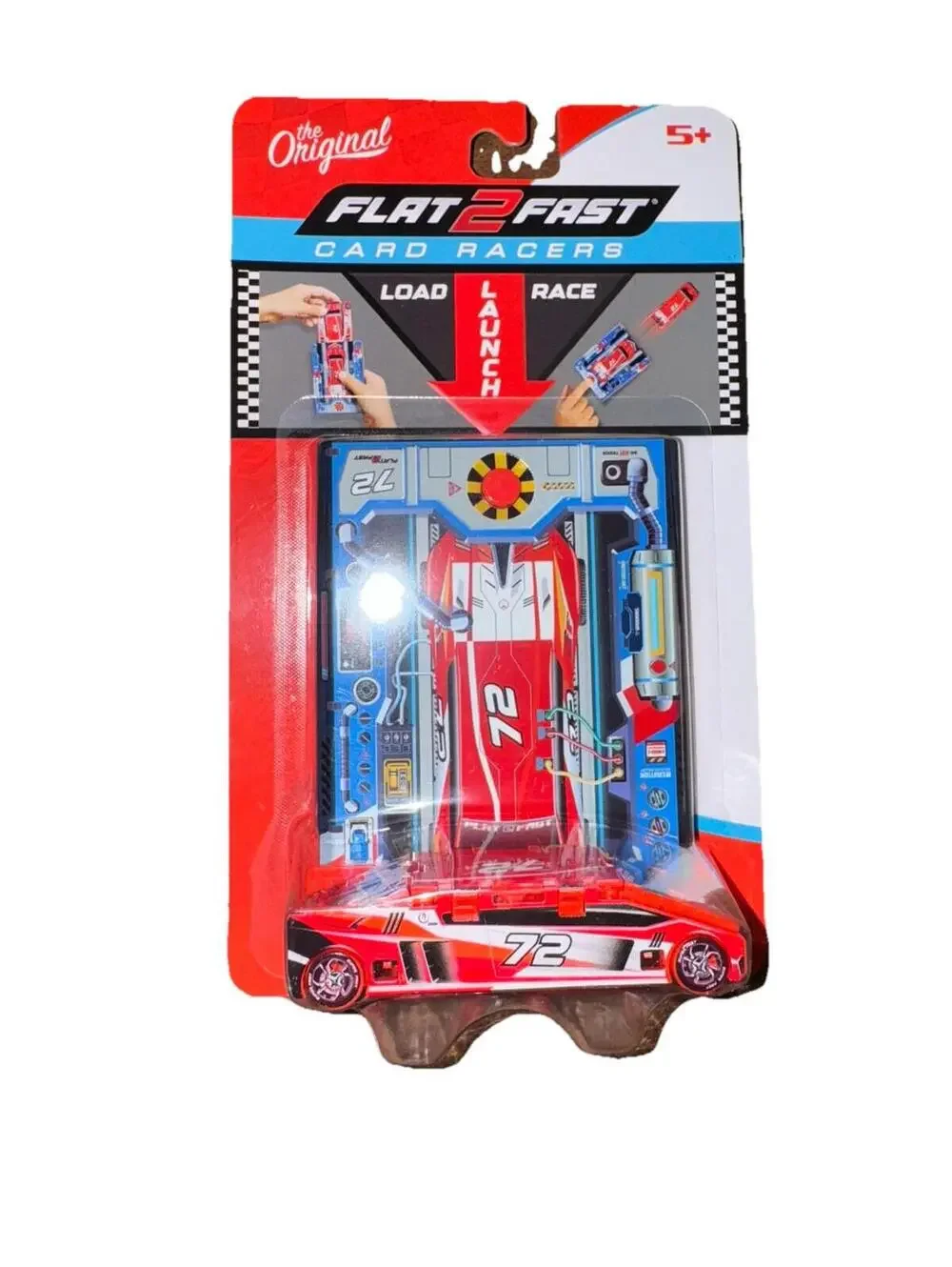 Luki Labs Original FLAT2FAST Card Racers Lot of 2 Blue #62 & Red #72 Brand New